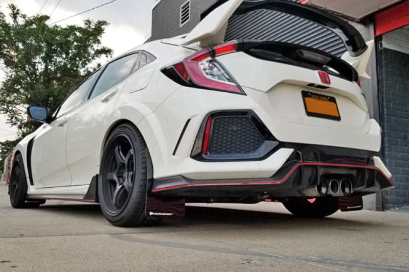 Rally Armor Honda Mud Flap Kit Black with Red Altered Logo for Civic Type-R 2017-2021