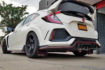 Rally Armor Honda Mud Flap Kit Black with Red Altered Logo for Civic Type-R 2017-2021