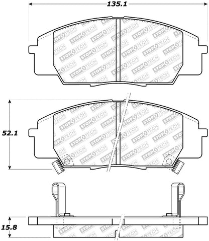 StopTech Street Select Front Brake Pads for Honda S2000 | RSX Type-S | Civic Si '06-11