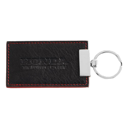 Honda Power of Dreams Leather Key Chain Black with Red stitches